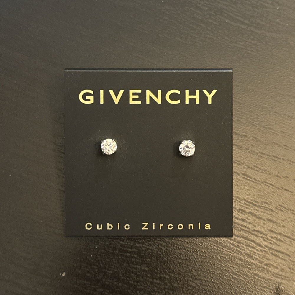 Givenchy Silver Cubic Zirconia Earrings